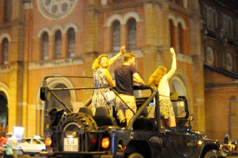 Private Jeep Tour Saigon by Night & Cruise Dinner with Music Ho Chi Minh: Night Cruise with Dinner and Music