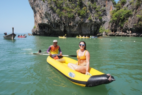 Desde Phuket: Bahía de Phang Nga y excursión en canoa en Big BoatPatong, Kata, Karon, Kalim, Sunrin, Bangtao y la ciudad de Phuket