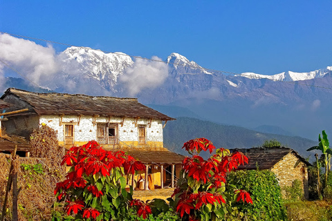 Dagsvandring vid Annapurnas utlöpareNepal: En dags vandring vid foten av Annapurna-massivet