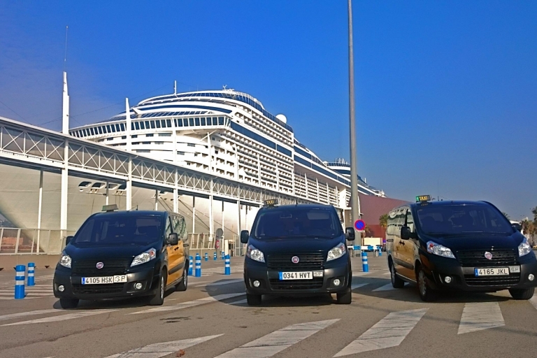 Traslados privados a la terminal de cruceros de la ciudad de Barcelona.Traslado privado de la terminal de cruceros de Barcelona a hoteles urbanos