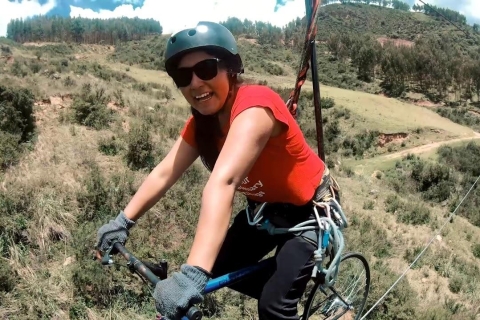 Vanuit Cusco Skybike, klimmen en abseilen in Cachimayo