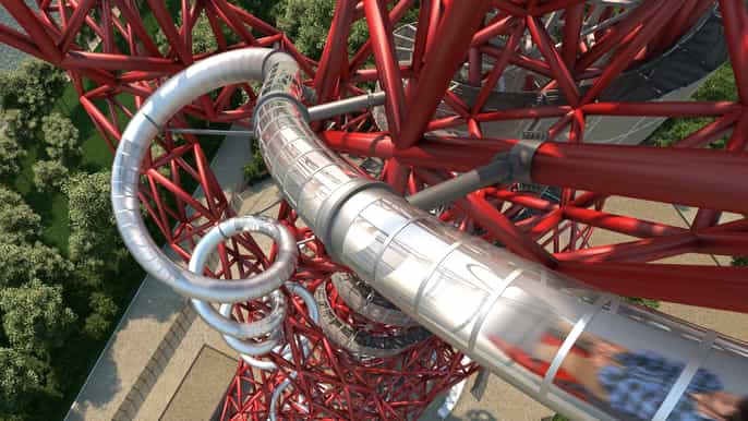 arcelormittal orbit vistas da cidade e tobogã