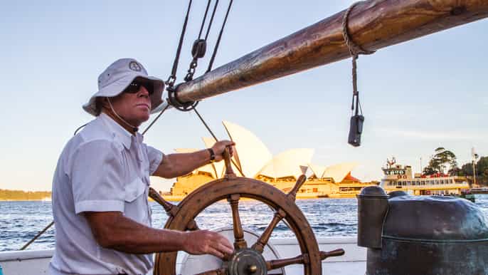 sydney tall ship harbor twilight dinner cruise