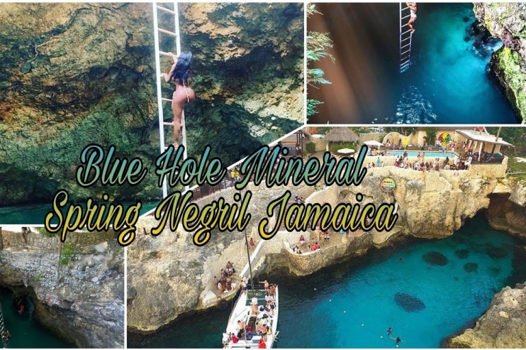 Blue Hole Mineral Spring, Rick's Cafe en 7 Miles strandtour