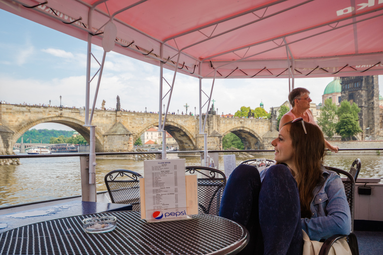 Prag: Hop-On/Hop-Off-Busticket für 24 oder 48 h24-h-Hop-On/Hop-Off-Bustour und Flussrundfahrt