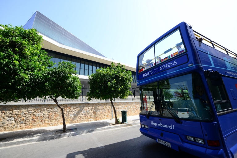 Athene, Pireaus, en kust: blauwe hop on, hop off-bus