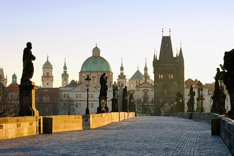 Guided Prague Tour by Bus,Foot,Boat with snack and Museum Tour in Italian