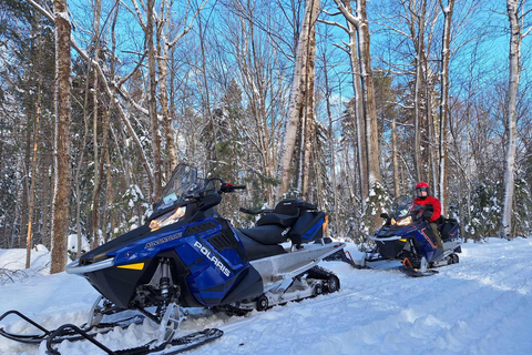 Ciudad de Quebec: Excursión guiada en moto de nieve1,5 horas de alquiler guiado de moto de nieve