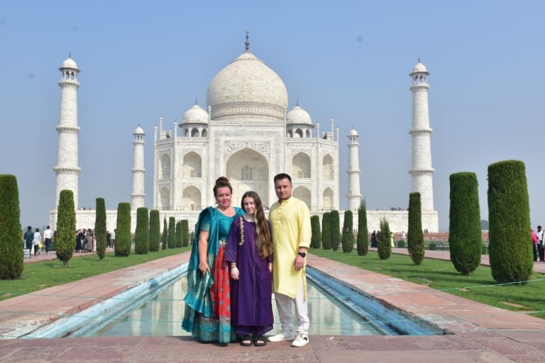Visite du Taj Mahal avec billets en ligne, guide et transfertDepuis Agra : Visite avec voiture AC, chauffeur, guide et droits d'entrée