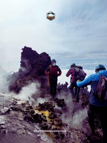 Trekking to the summit of Mount Etna (3350 m) with drone video