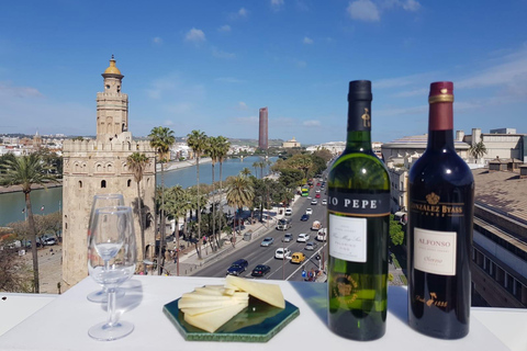 Degustação de vinho xerez com vistas de Sevilha