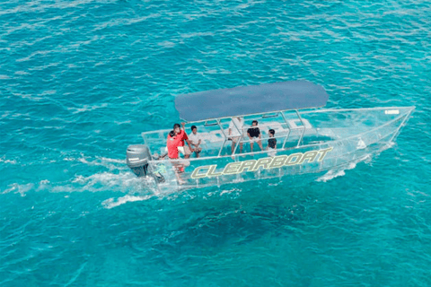 Varen rond cancun in de beste transparante boot + 2 drankjes