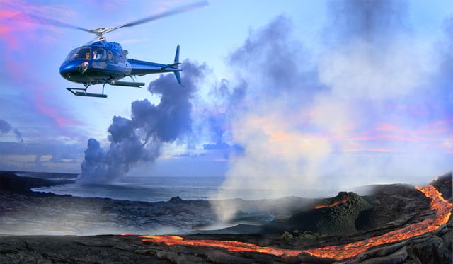 Au départ d&#039;Oahu : Aventure en hélicoptère et volcan de Big Island