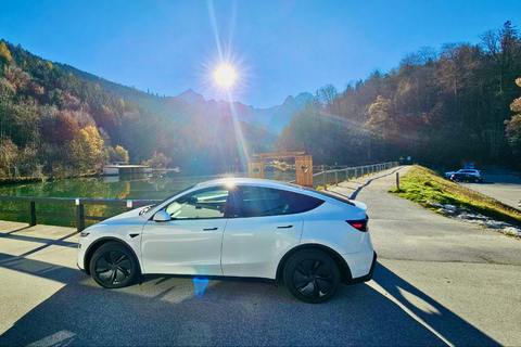 From Munich: Eibsee & Zugspitze Private Day Tour by Tesla