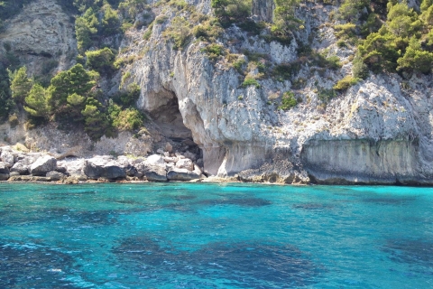 Desde Capri: tour 1 día en barco privado a Capri y PositanoCapri y Positano en lancha motora