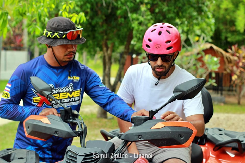 Motorcycle helmet and motorbike. Motorcycle safety. Samui