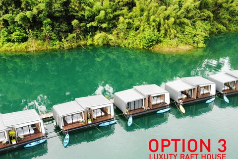 Khao Sok: Overnight Raft House Cheow Lan Lake & Coral Cave Option 1: Join Trip Raft House with Fan & *Shared Bathroom
