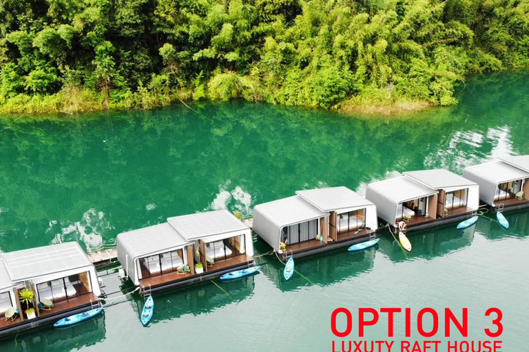 Khao Sok: Overnight Raft House Cheow Lan Lake & Coral Cave Option 1: Join Trip Raft House with Fan & *Shared Bathroom