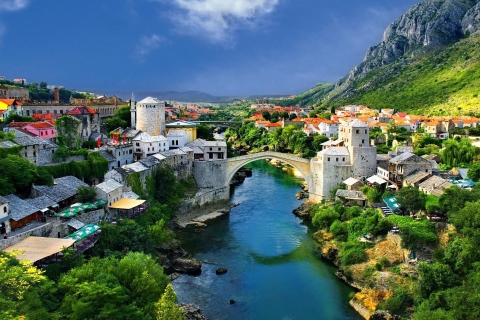 From Split or Trogir: Mostar & Kravica Waterfall Group Tour From Trogir: Mostar and Kravica Waterfall Group Tour