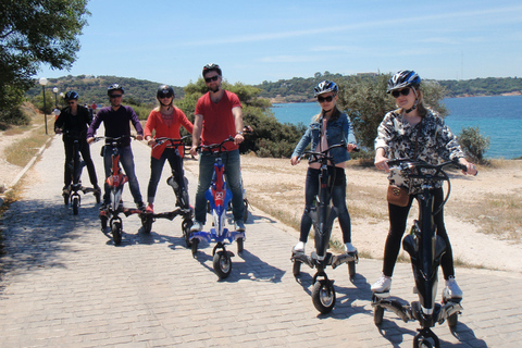 Excursion à vélo sur la Riviera Trikke d'Athènes et au lac VouliagmeniExcursion à vélo sur la Riviera d'Athènes et lac Vouliagmeni