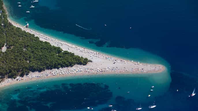 from trogir or split private speedboat tour to brac island