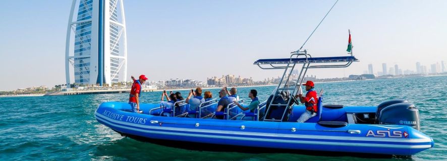 ドバイ スピードボート ツアー：マリーナ、アトランティス、パーム、ブルジュ アル アラブ
