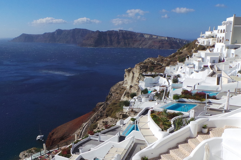 Norte de Santorini: tour privado de 4h con atardecer y vino