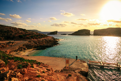 Mellieha: Comino Sunset Small Boat Cruise with Swim Stops