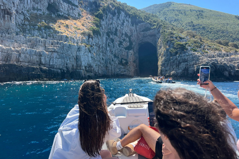 Tirana/Golem: Sazan Island, Ali Cave & Beach by Speedboat Pick up From Tirana