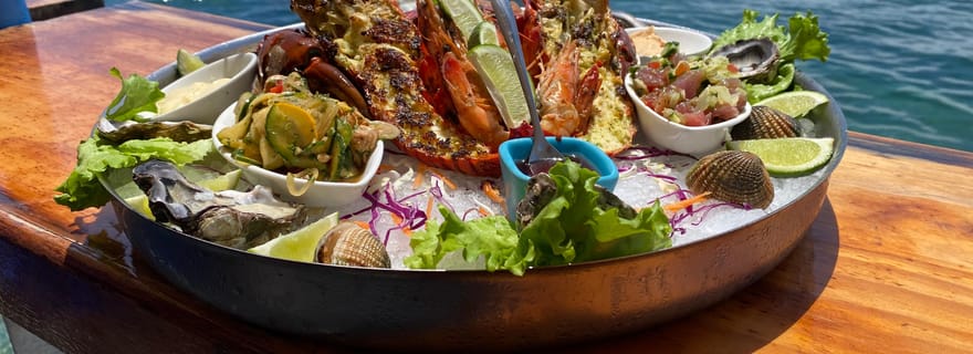 Nouméa : excursion d'une journée en ponton avec fruits de mer et baignade avec les poissons