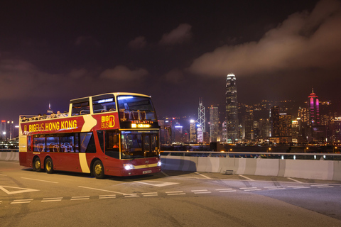 Hongkong: Kowloon: Panoramisk natttur i Kowloon