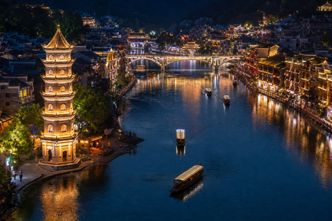 Zhangjiajie: Fenghuang Ancient Town Cruise Ticket & Transfer Tuo River Night Cruise E-Ticket