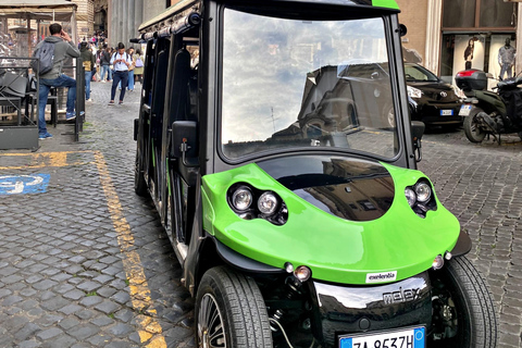 Roma: Excursión en carrito de golf con degustación de helado artesanalExcursión en carrito de golf en francés