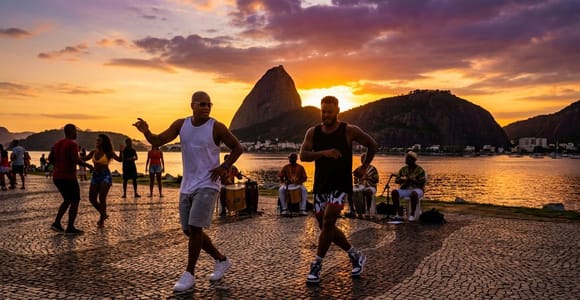 Samba-Kurs bei Sonnenuntergang am Strand von Flamengo