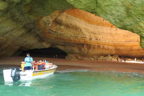 Half-Day from Portimão: Convertible Car/Scooter & Boat Tour