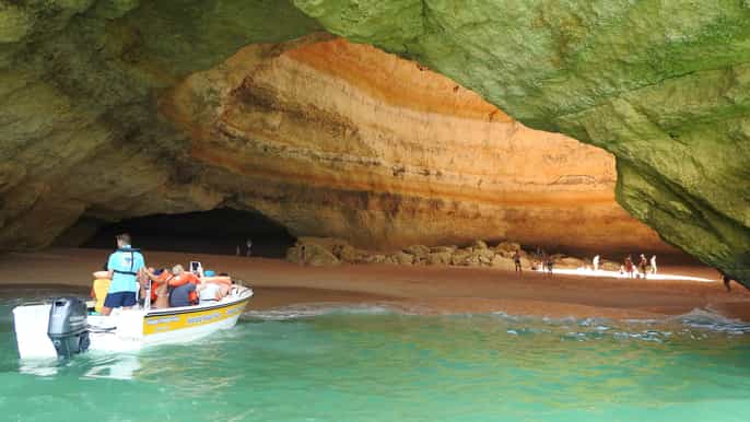 demijournée de portimão visite en voiture / scooter et bateau convertibles