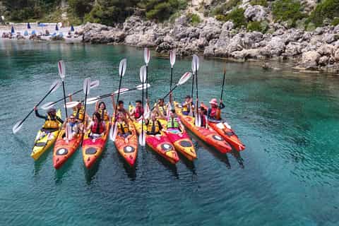 East Coast of Rhodes Sea Kayaking and Snorkeling Activity