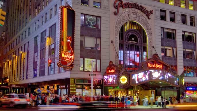 meal at hard rock cafe new york times square