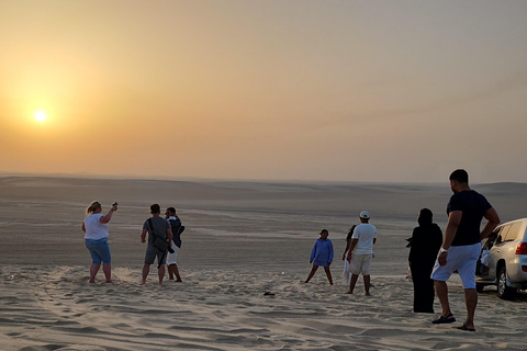 Doha: inland sea Tour With Dune Bashing &Sandboarding fun Doha: safari , camel ride, sandboarding hotel pickup