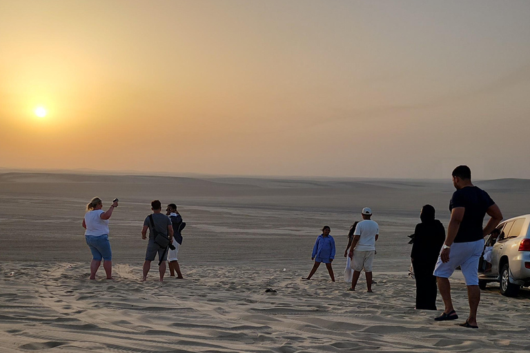 Doha: inland sea Tour With Dune Bashing &Sandboarding fun Doha: safari , camel ride, sandboarding hotel pickup