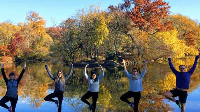 new york city central park walking and yoga tour