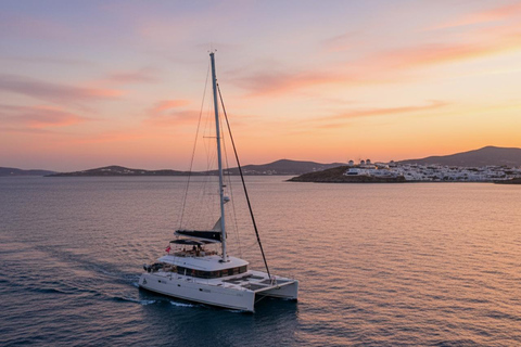 Mykonos: Sunset Cruise with Sailing Demo &amp; Welcome Prosecco
