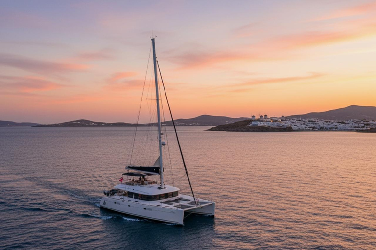Mykonos: Sunset Cruise with Sailing Demo & Welcome Prosecco
