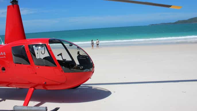whitsunday helicopter tour flight + whitehaven landing