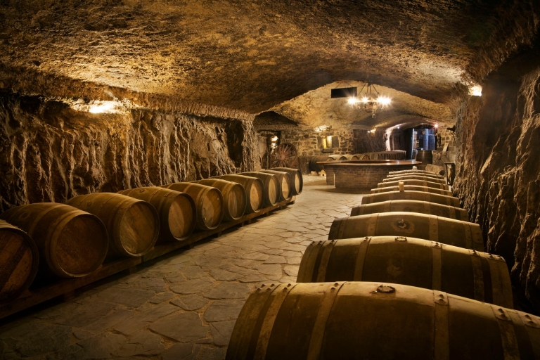From San Sebastian: La Rioja Wine Cellar & Tasting Tour La Rioja Wine Cellar & Tasting Tour in English