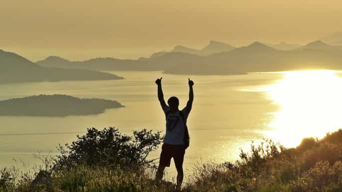 sunset hiking workout from dubrovnik
