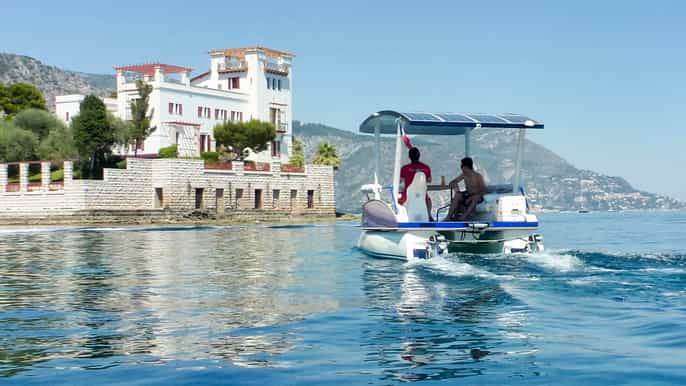 beaulieusurmer private french riviera solar boat cruise