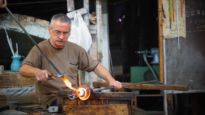 Murano: fábrica de vidrio y demostración de vidrio soplado