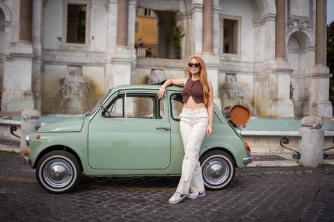 Rome : Visite guidée de la Fiat 500 avec photographeVisite privée