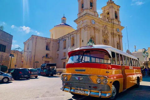 Malta: Half Day Vintage Bus Tour inc. Mdina & Blue Grotto